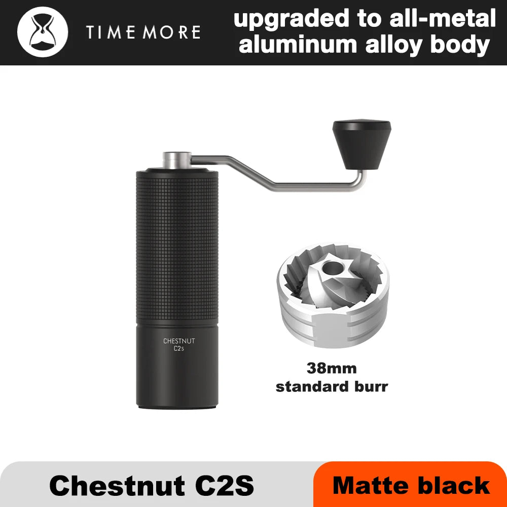 TIMEMORE Chestnut C2S Manual Coffee Grinder New Upgrade Integrated Metal Body Portable Hand Grinder Great For Travel Camping