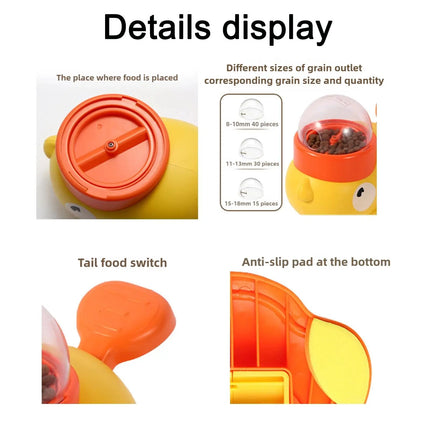 Duck Slow Feeder Dog Bowl - Interactive Snack Dispenser, Anti-Swallowing for Small & Medium Pets