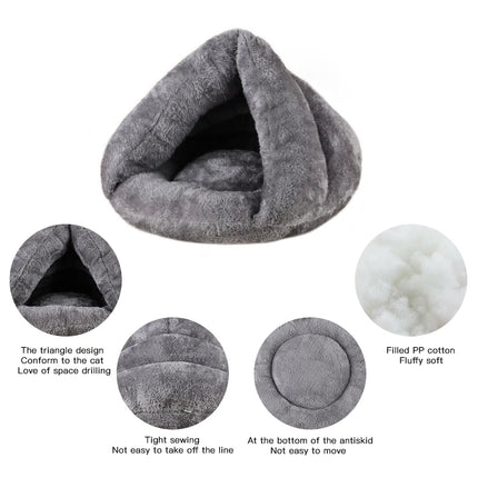 Plush Round Dog Bed - Warm Washable Basket Sofa for Small Dogs & Cats (S/M/L)