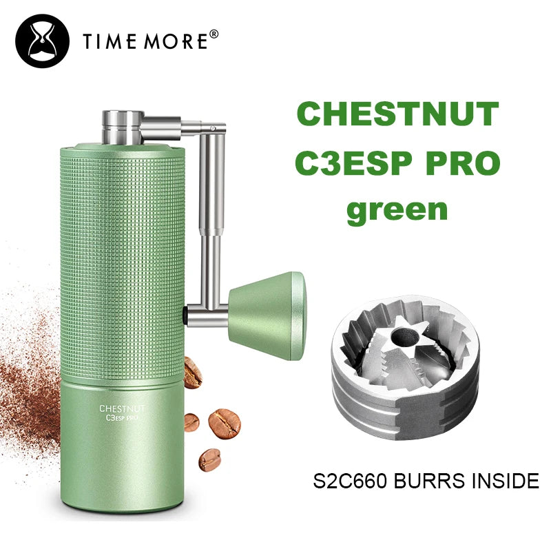 TIMEMORE Chestnut C3S Pro / C3ESP Pro Manual Coffee Grinder With Foldable Crank S2C Burr Inside Portable Hand Espresso Grinder