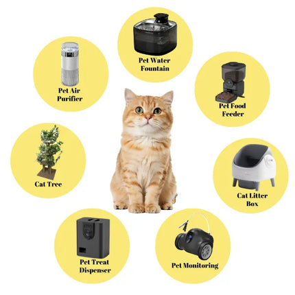 YTYIN 5L Smart App-Controlled Dual-Bowl Automatic Pet Feeder - Stainless Steel, Timer for Cats & Dogs