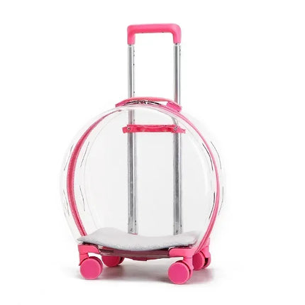 Puppy Move Trolley Cat Carriers Transparent Pet Backpack Animal Transportation and Goods for Travel Pet Supplies with Wheels