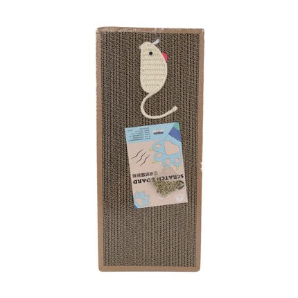 Oval Corrugated Cat Scratching Board - Claw Grinding Pad with Catnip, Protects Furniture