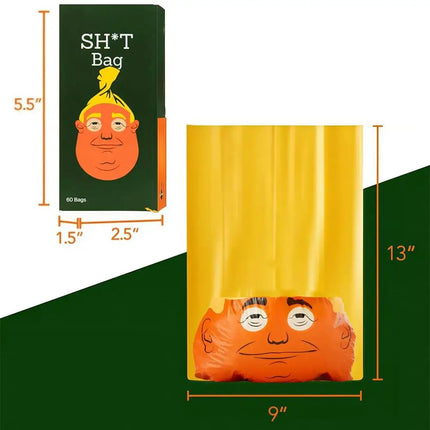 Pet Poop Bag 60 Pcs Trendy Funny New Design Dog Waste Disposal Bag Thickened Durable Pet Sanitation Accessory