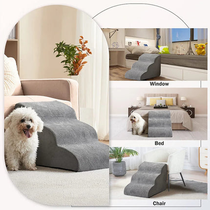 Ramp Stairs Dog Cat Stair Non-Slip Pet Ramp Stairs Dog Ramp for Bed Pet Dog Steps2/3 Tiers Training Stair Removable Washable