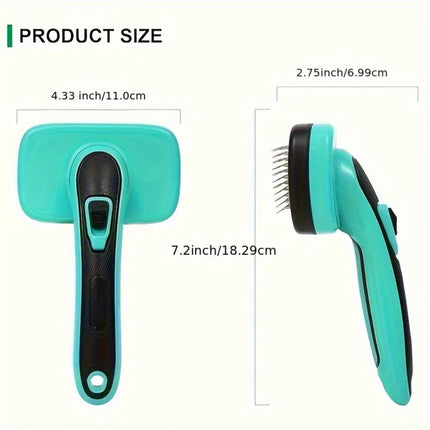 Self-Cleaning Slicker Brush for Dogs & Cats - Grooming & Deshedding Tool