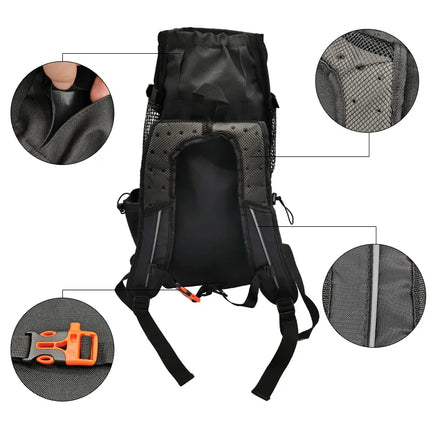 Polyester Breathable Large Dog Carrier Backpack - 1-4kg/4.5-8kg/8.5-15.5kg/16-30kg, Cycling & Travel, Gray/Blue/Red/Black