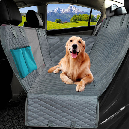 Dog Car Seat Cover Hammock with Safety Belt - Waterproof Nylon for Large Dogs, SUVs & Trucks