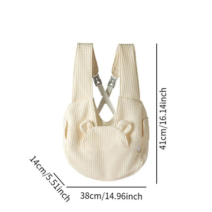 Large Capacity Breathable Pet Carrier Bag - 38x14x41cm, Multifunction, Gray/White