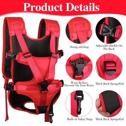Adjustable Dog Chest Carrier Backpack - Breathable Nylon, S/M up to 8kg, Hiking & Camping