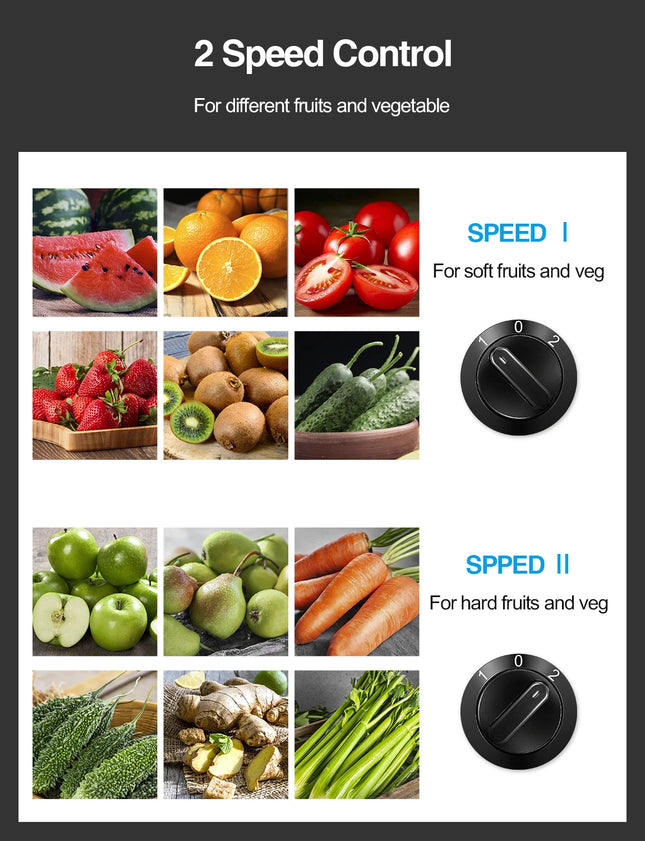 Juicer Machine, 500W Centrifugal Juicer Extractor with Wide Mouth 3” Feed Chute for Fruit Vegetable, Easy to Clean, Stainle