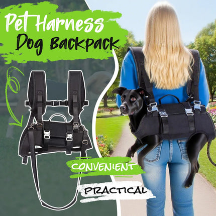 Spine-Friendly Horizontal Dog Backpack Carrier - 3-Way Carry, Breathable Oxford, Medium to Large Dogs