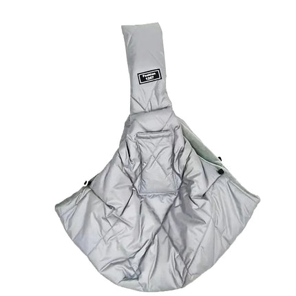 ZHUOJI Winter Cotton Pet Sling Carrier - 75x50x30cm, up to 7.5kg, Safety Leash, Front Pocket, Black/Grey/Green/Apricot
