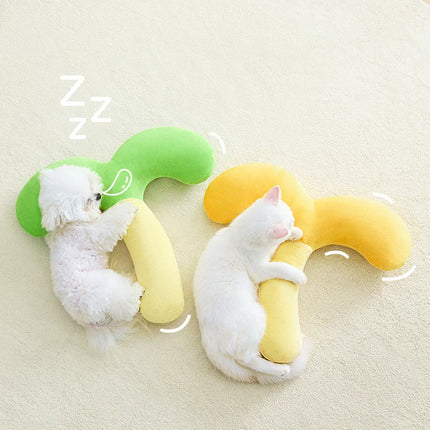 Pet Fleece Sleeping Pillow - Soft Neck Support for Dogs & Cats, 2 Shapes & Sizes