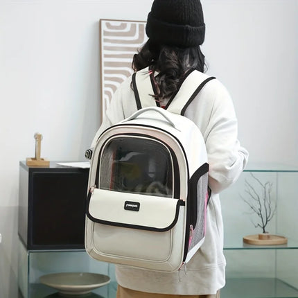 Large Transparent Space Capsule Cat Backpack - Breathable Portable Carrier, XXL up to 10kg