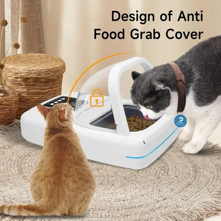 Microchip Cat Feeder with RFID Collar Sensor - Anti Food Grabbing, 3 Sensing Modes, LCD Timer