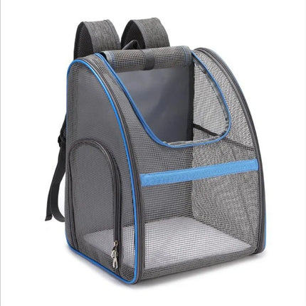 Fully Transparent Foldable Pet Backpack - Breathable Portable Carrier for Dogs & Cats