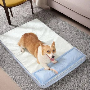 Summer Cooling Dog Bed Mattress with Pillow - Memory Foam, Breathable & Waterproof (4 Sizes)