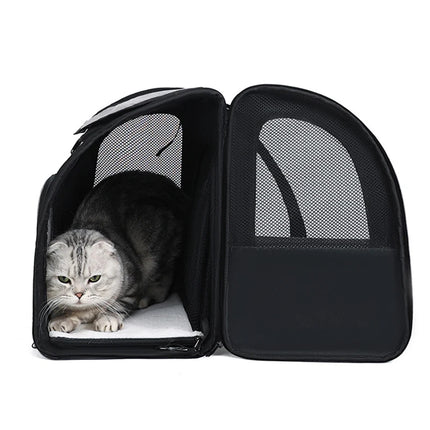 Expandable Cat Carrier Backpack with Shade Cover - Breathable Oxford Mesh, 4 Colors