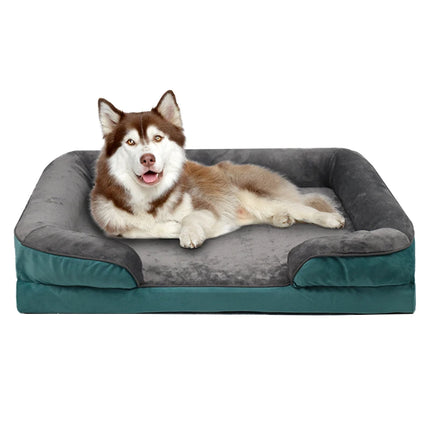 Extra Large Orthopedic Dog Sofa Bed - Coral Fleece, Support Foam, Removable Cover (L-XXXL)