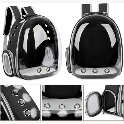 Cat Pet Carrier Backpack - Transparent Capsule Bubble Design, Breathable for Small Animals (Puppy/Kitty/Bird), Ideal for Travel