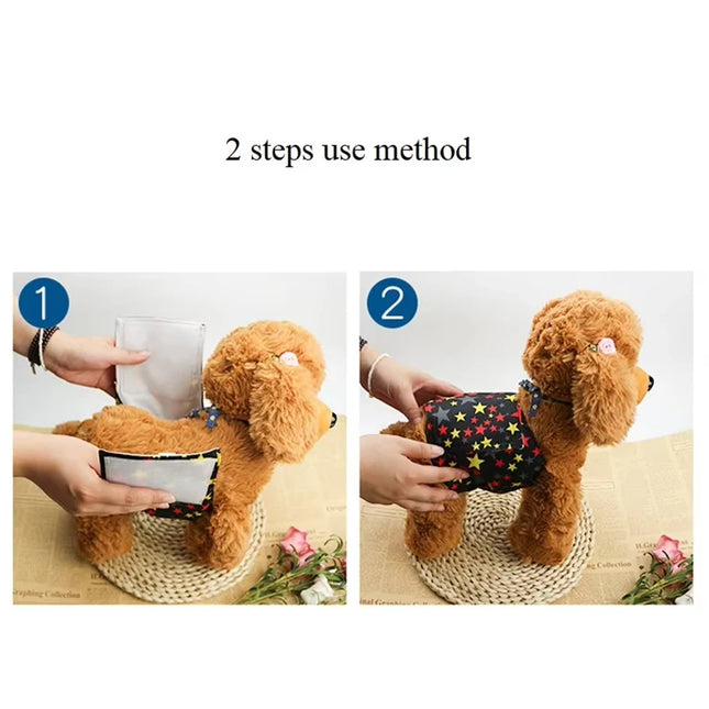 Male Dog Diapers Washable & Reusable - Eco-Friendly Pet Sanitary Wraps, Waterproof Leak-Proof Doggie Diapers Perfect for Puppies