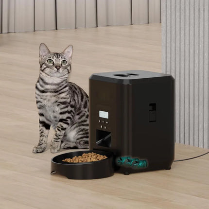 ZYfeeder Smart Automatic Cat Feeder - Button or WiFi, LCD Timer, 50-100g Portions for Cats & Dogs