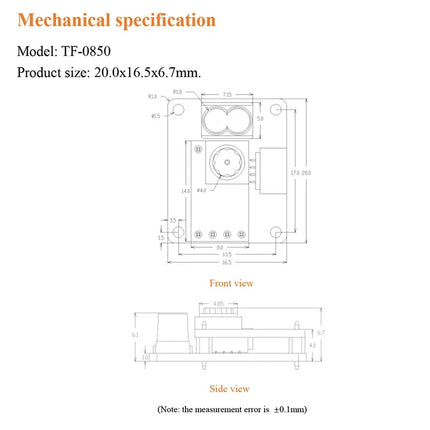 UAV Dtof 8M Infrared Optical Flow Ranging Module Drone Spare Part UART I2C Luminous Flux Distance Range Finder
