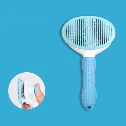 Pet Grooming Brush & Stainless Steel Comb for Dogs & Cats - Long Hair Detangling Tool