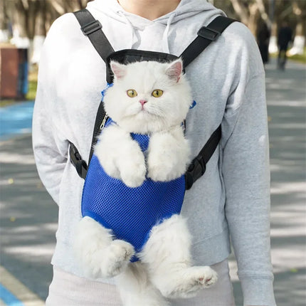 Adjustable Nylon Pet Double Shoulder Backpack - Legs-Out, S/M/L/XL, Hiking & Camping, 7 Colors