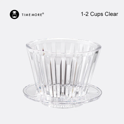 TIMEMORE B75 Basket Coffee Dripper Crystal Eye Pour Over Coffee Filter PCTG 1-2Cups Coffee Maker Flat Bottom Increase Uniformity