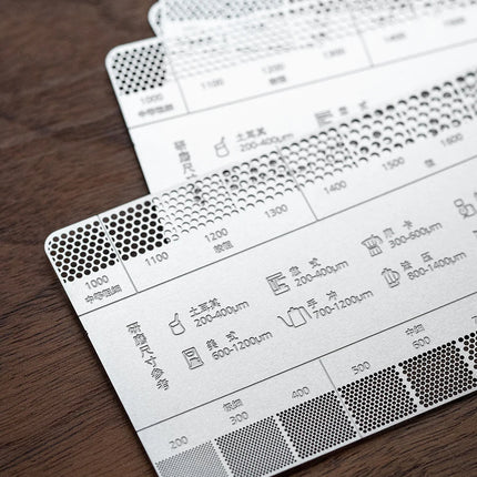 Ground Coffee Grind Reference Card Size 200-1700um Coffee Accessories Conversion Card For Common Brewing Related Conversions