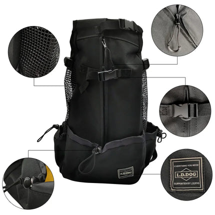 Polyester Breathable Large Dog Carrier Backpack - 1-4kg/4.5-8kg/8.5-15.5kg/16-30kg, Cycling & Travel, Gray/Blue/Red/Black