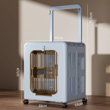 Foldable Rolling Pet Carrier Trolley - Airline Approved, Breathable, Lightweight, 4 Styles