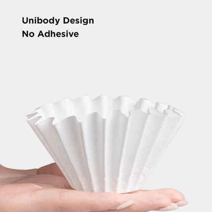 TIMEMORE 1-2Cups Basket Coffee Paper Filter Pour Over Filter Papers 50 Sheets, Fits B75 Coffee Dripper & 1-2 Cups Basket Dripper