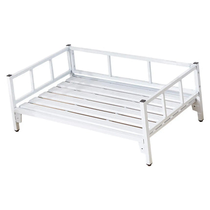 Elevated Dog Bed with Rails - Adjustable Height Metal Frame, Non-Slip Feet, 60x40cm