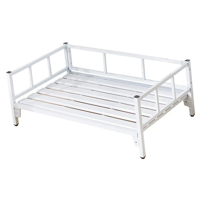 Elevated Dog Bed with Rails - Adjustable Height Metal Frame, Non-Slip Feet, 60x40cm