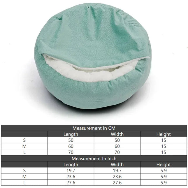 Orthopedic Dog Bed with Hooded Blanket - Waterproof Corduroy, Machine Washable (S/M/L)