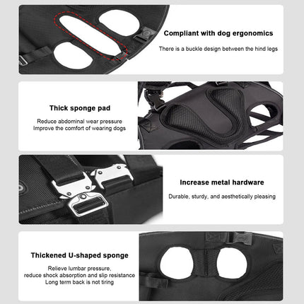 Spine-Friendly Horizontal Dog Backpack Carrier - 3-Way Carry, Breathable Oxford, Medium to Large Dogs