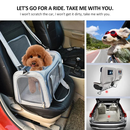 Airline Approved Nylon Pet Carrier - 43x28x28cm, Claw-Defense Mesh, up to 8kg, 5 Colors