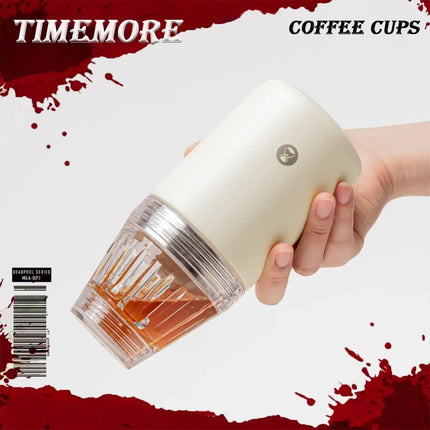 IN Stock TIMEMORE Crystal Eye Travel Brewer 300ml Portable Coffee Brewer Coffee Cup 2-in-1 Compatible with 155 # Paper Filter