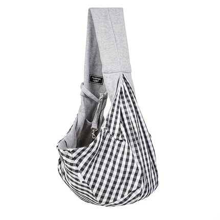 Hands-Free Double-Sided Dog Sling Crossbody Bag - Portable Outdoor Shoulder Carrier, Beige/Blue/Black/Gray