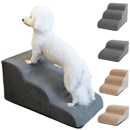 Ramp Stairs Dog Cat Stair Non-Slip Pet Ramp Stairs Dog Ramp for Bed Pet Dog Steps2/3 Tiers Training Stair Removable Washable