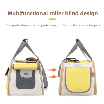 Oxford Pet Carrier Bag - Portable Travel Bag for Cats & Dogs, up to 14lbs, Green/Yellow/Black