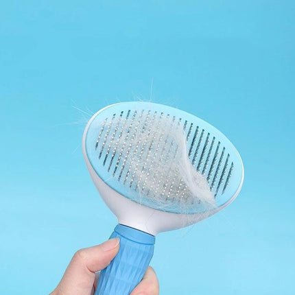 Pet Grooming Brush & Stainless Steel Comb for Dogs & Cats - Long Hair Detangling Tool