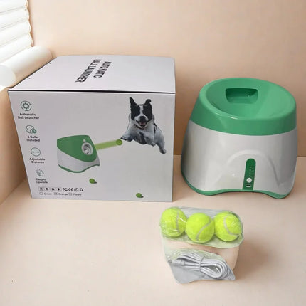 Dog Launcher Automatic Dogs Chase Toy Tennis Throwing Pinball Machine Fun Interactive Throw Rechargable Catapult USB Charging