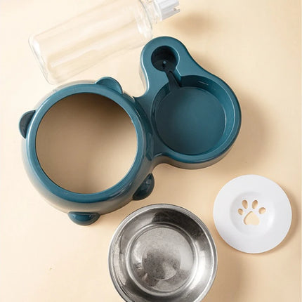 Gravity Pet Feeder & Water Dispenser Set - 15° Tilted Slanted Mouth, No Battery or Power Needed