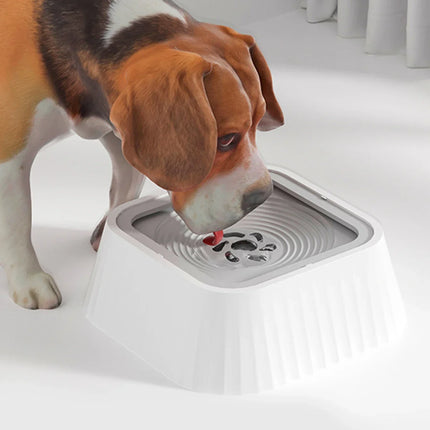 Pet Water Bowl with Floating Plates - No Spill, Anti-Splash, Slow Feeder for Dogs