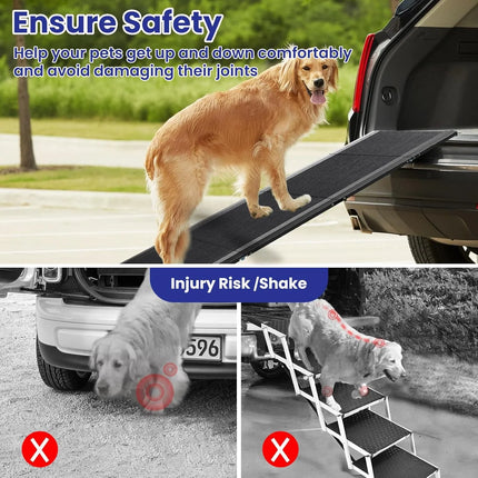 Folding Dog Ramp for Car - Extra Long Non-Slip Ramp for Large Dogs, Supports up to 250lbs