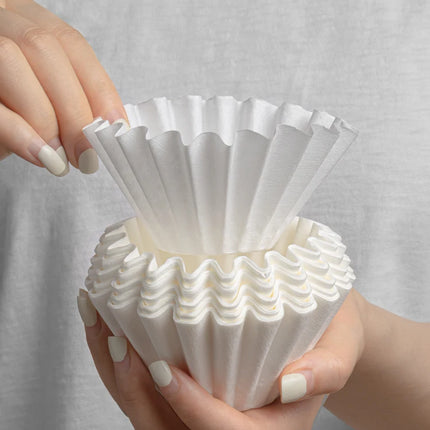 TIMEMORE 1-2Cups Basket Coffee Paper Filter Pour Over Filter Papers 50 Sheets;Fits B75 Coffee Dripper & 1-2 Cups Basket Dripper